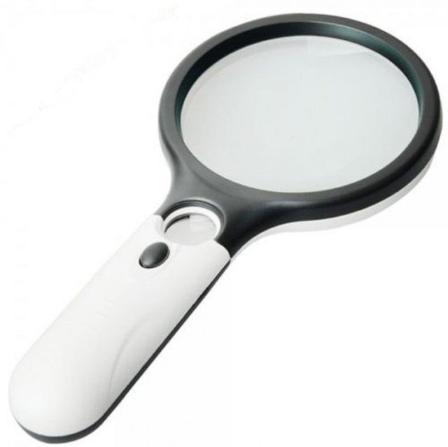 Handheld Magnifying Glass Magnifier with Handle 2 LED Lights