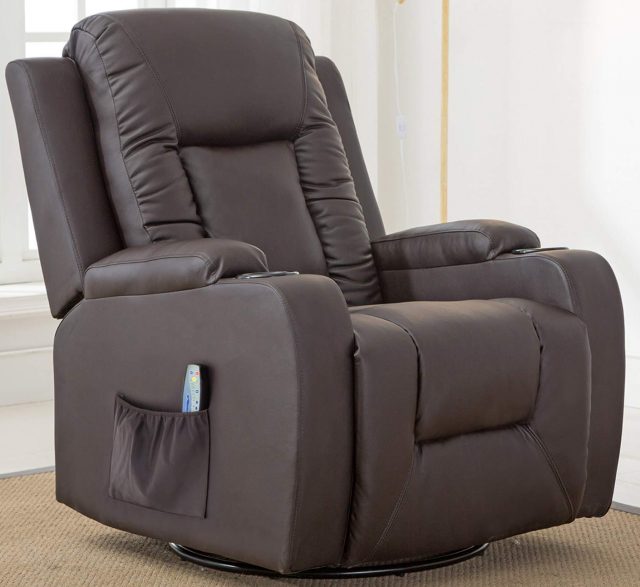Remote Control Best Choice Products Faux Leather Electric Massage Recliner Couch Chair with Stool Footrest Ottoman Black Side Pockets 5 Heat /& Massage Modes