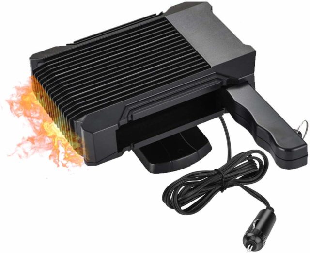 12V 200W Portable Car Ceramic Heater Dryer Fan Defroster Demister- 360 Degree Rotatation /& Overheat Protection 2-in-1 Auto Car Heater Defroster Cooler Fit For all 12V Vehicle Cars Black