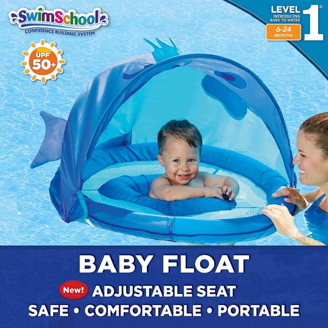 mambo baby swim ring float with canopy
